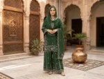 3 Piece - Embroidered Suit - PE26-289 - Image 2