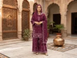 3 Piece - Embroidered Suit - PE26-289 - Image 3