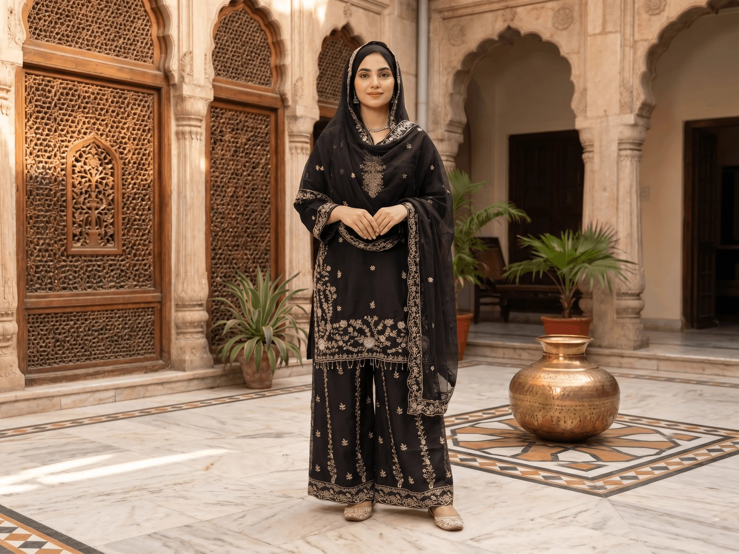 e9292ab9-171f-475d-b0de-c0190b24a1d1 3 Piece - Embroidered Suit - PE26-289 - Image 1