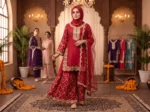2 Piece - Embroidered Suit - PE26-241 - Image 4
